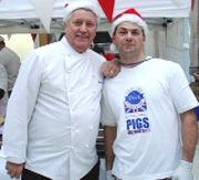 TV Chef Brian Turner at a hog roast event