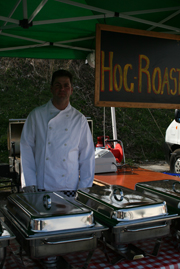 Chef ready to serve from buffet line