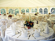 Marquee with tables set inside